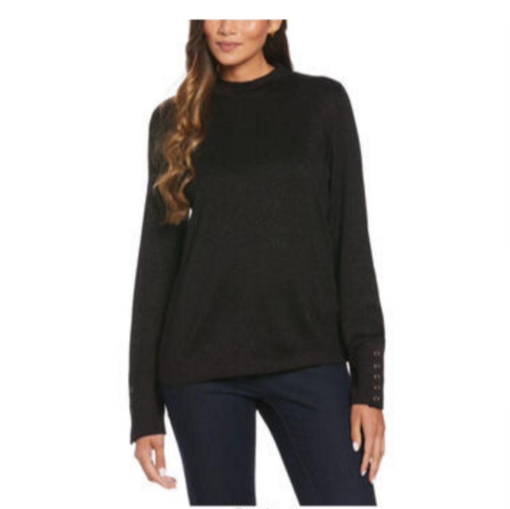 Rafaella long sleeve cuff crew neck hacci  sweater